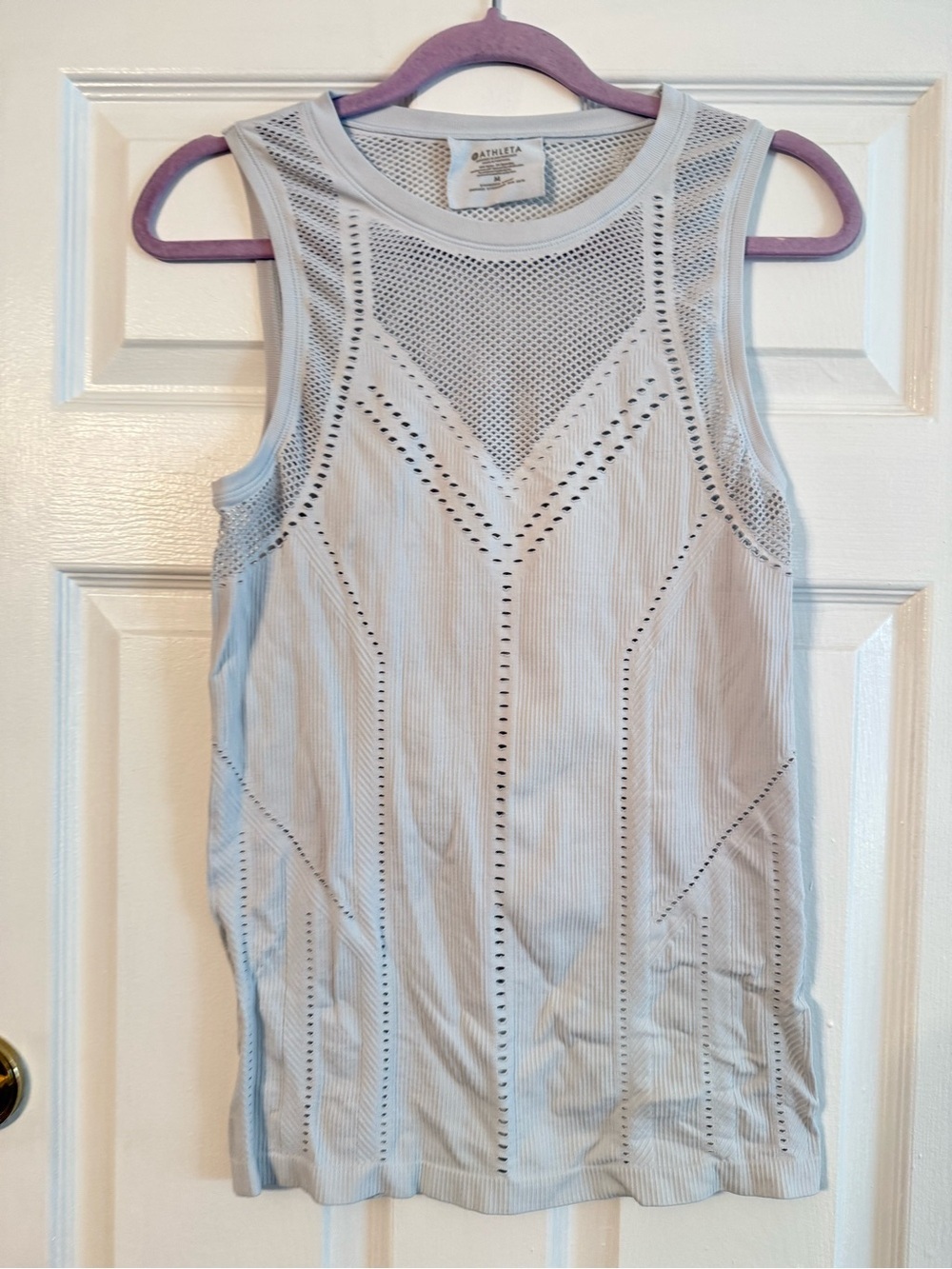 Athleta Light Gray Perforated Performance Tank